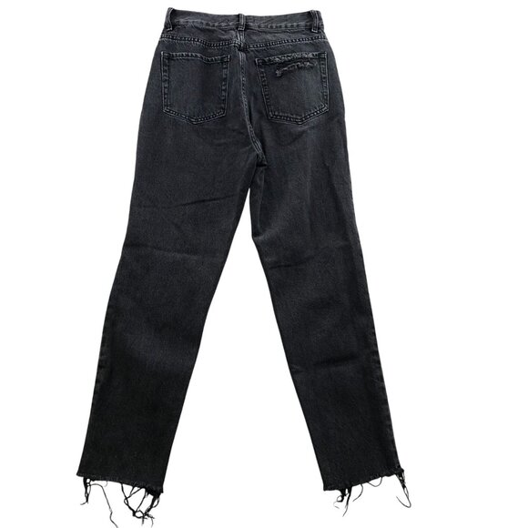 PacSun Womens Jeans Sz 26 Ultra High Rise Slim Skinny Leg Black Denim Distressed - Picture 2 of 16